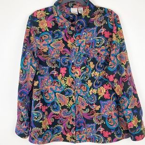 Vintage 80's/90's Colorful Paisley Button-up